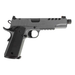 Tisas 10100556 1911 Night Stalker SF .45 ACP 5" 8+1 Platinum Grey W/ Threaded Barrel - Image 1