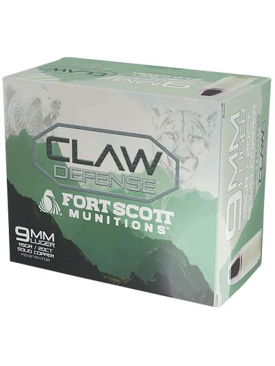 FORT SCOTT MUNITIONS LEAD FREE CLAW DEFENSE 9MM 115GR FNP 20RD ( 25 BOXES PER CASE )
