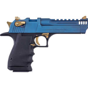 Magnum Research Desert Eagle L5 Pistol 50 AE 5 in. BLK Alum/Carbo Blue Slide/GLD 7 rd. - Image 1