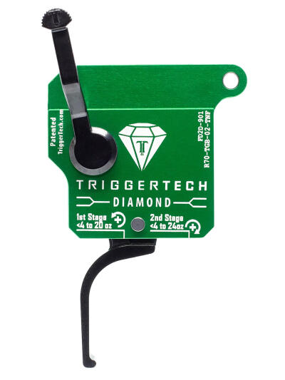 TriggerTech R70TGB02TNF Diamond  Two-Stage Flat Clean Trigger with 0.50-2.80 lbs Draw Weight & Green w/Black Parts Finish for Remington 700 Right