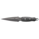 CRKT 2075 Shrill  4.77" Fixed Plain Dual-Edge Gray TiN 8Cr13MoV SS Blade/ Black/Gray SS w/Resin Fiber Overlay Handle Includes Sheath