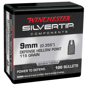 Winchester Ammo WB9ST115X Centerfire Handgun Reloading 9mm 115gr Silvertip Hollow Point 100 Per Box/10 Case