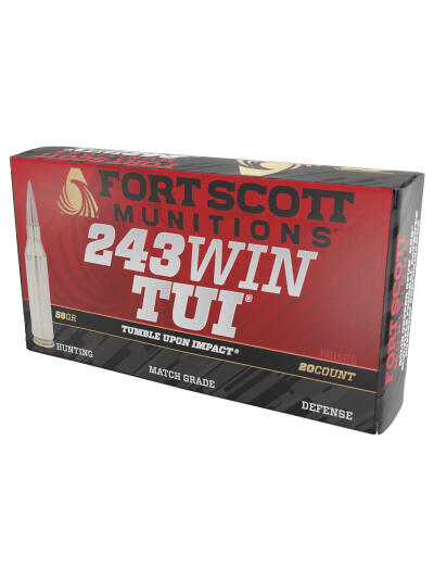 Fort Scott Munitions 243058SCV Tumble Upon Impact (TUI) Rifle 243Win 58gr Solid Copper Spun 20 Per Box/10 Case