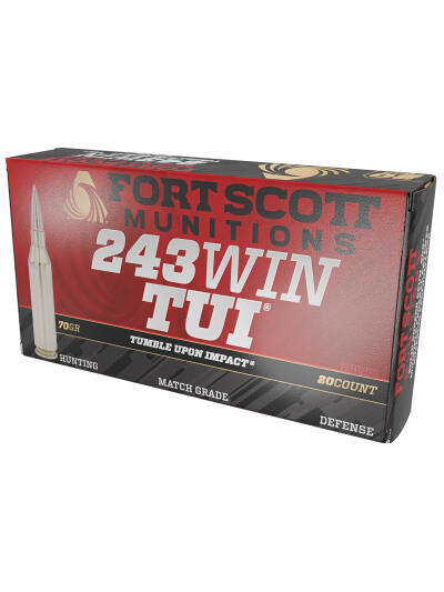 Fort Scott Munitions 243070SCV Tumble Upon Impact (TUI) Rifle 243Win 70gr Solid Copper Spun 20 Per Box/10 Case