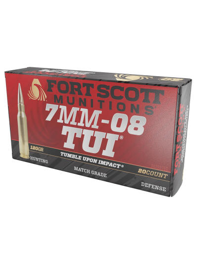 Fort Scott Munitions 7MM08120SCV1 Tumble Upon Impact (TUI) Rifle 7mm-08Rem 120gr Solid Copper Spun 20 Per Box/10 Case