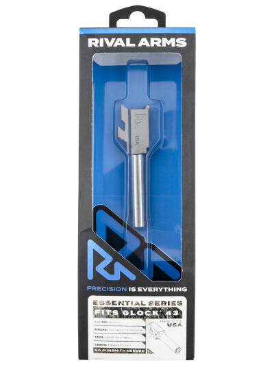 Rival Arms RARA22G301D Essential V2 Match Grade 9mm Luger 3.41" Stainless Steel, Fits Glock 43/43X