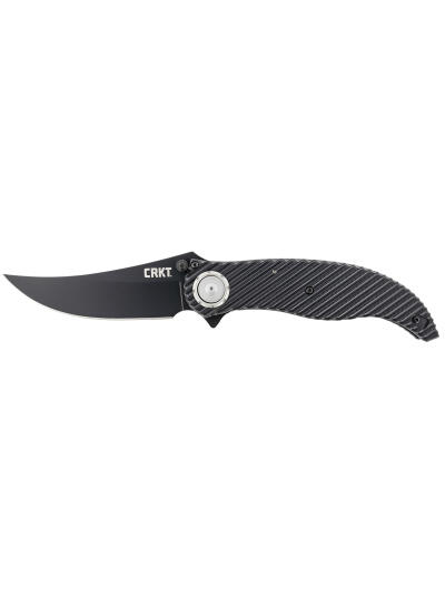 CRKT 2640 Clever Girl  4.10" Folding Plain Black Powder Coated D2 Steel Blade/ Black G10 Handle Includes Pocket Clip