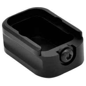 Warne MEG1932BLK Magazine Extension  made of 6061-T6 Aluminum with Hardcoat Anodized Black Finish for Glock 19, 23 Magazines (Adds 3rds 9mm Luger, 2rds 40 S&W)