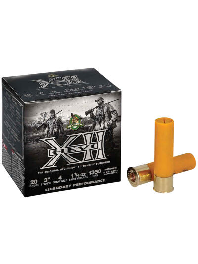 HEVI-Shot HS53204 HEVI-XII  20Gauge 3" 1 1/4oz Tungsten 4Shot 25 Per Box/10 Case