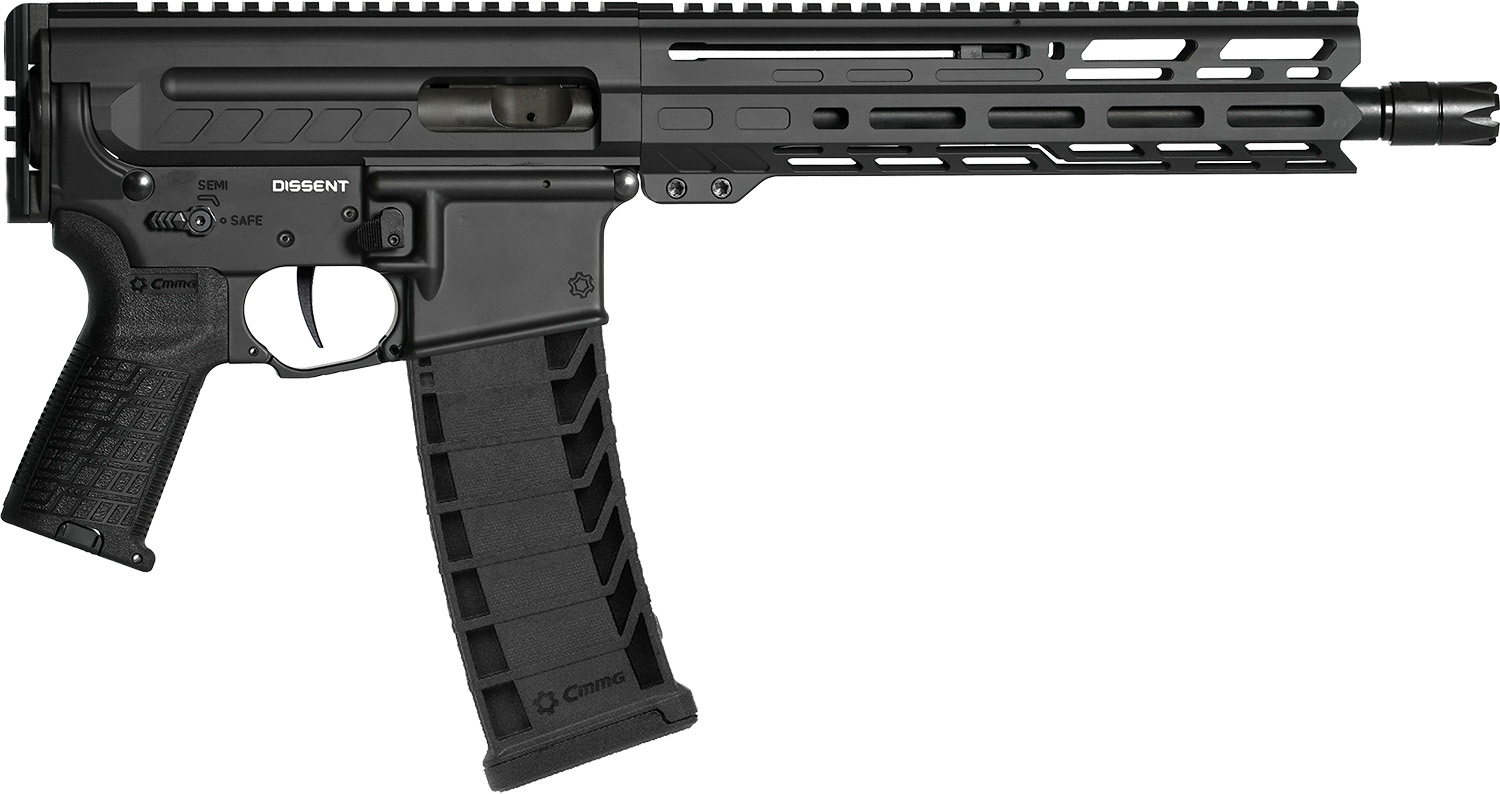 CMMG 94A8041AB Dissent MK4 9mm Luger 33+1 10.50", Black, Picatinny Brace Adapter, 9.60" M-LOK Handguard, Left Side Charging Handle, Zeroed Linear Comp, Zeroed Drop-In Single Stage Trigger