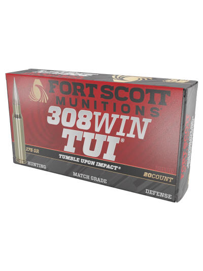 Fort Scott Munitions 308175SCV2 Tumble Upon Impact (TUI) Rifle 308Win 175gr Solid Copper Spun 20 Per Box/10 Case