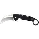 Cold Steel CS22C Tiger Claw  3.50" Folding Hawkbill Plain Stonewashed American S35VN Blade/6" Matte Black w/Ring G10 Handle Includes Belt Clip