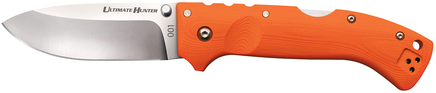 Cold Steel CS30URY Ultimate Hunter 3.50" Folding Drop Point Plain American S35VN Blade/5" Orange G10 Handle Includes Belt Clip