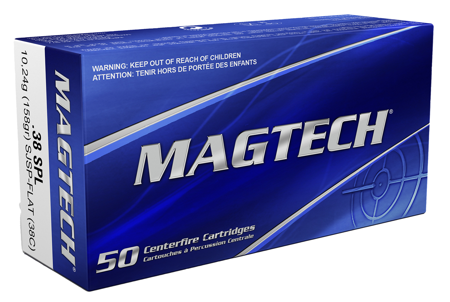 Magtech 38C Range/Training 38Special 158gr Semi Jacketed Soft Point Flat 50 Per Box/20 Case