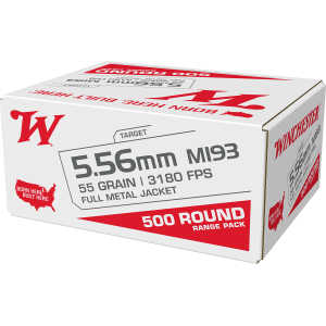 Winchester Ammo WM193500  M193 5.56mm 55gr Full Metal Jacket 500 Per Box/2 Case