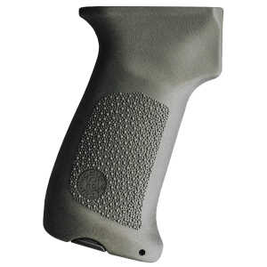 Hogue 74031   Pistol Grip w/o Finger Grooves OD Green Overmolded Rubber Fits AK-47/AK-74