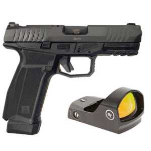 AREX DELTA X OR 9MM 1X17RD 1X19RD AMBI MAG AND SLIDE RELEASE 5X OPTICS PLATES BLACK WITH CRIMSON TRACE RED DOT - Image 1