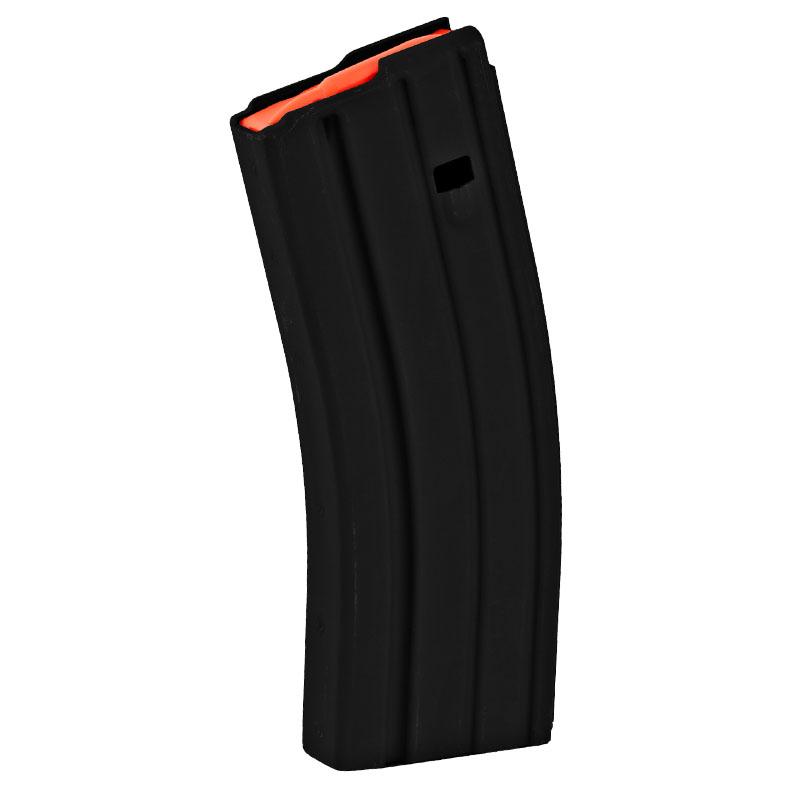 asc ar family rifle magazine orange follower 223 remington black aluminum 30 round ab30223albmo