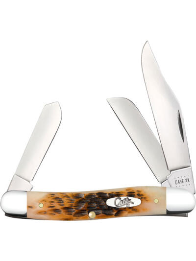 CASE KNIVES AMBER BONE PEACH - SEED JIG STOCKMAN