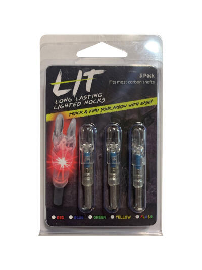 Flex Fletch LIT Lighted Arrow Nocks .166 Red 3 pk.