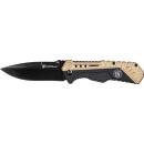 S&W KNIFE BLACK/FDE SPRING AST - 3.5" BLACK BLADE RUB/ALUM