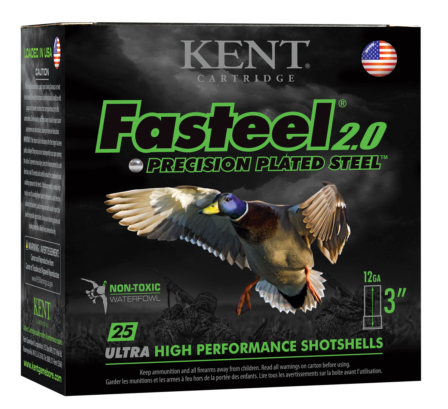 Kent Cartridge K123FS363 Fasteel 2.0 12 Gauge 3" 1 1/4 oz 3 Shot 25 Per Box/ 10 Case