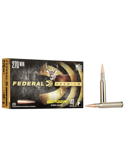 Federal P270BCH1 Premium  270Win 140gr Berger Hybrid Hunter 20 Per Box/10 Case