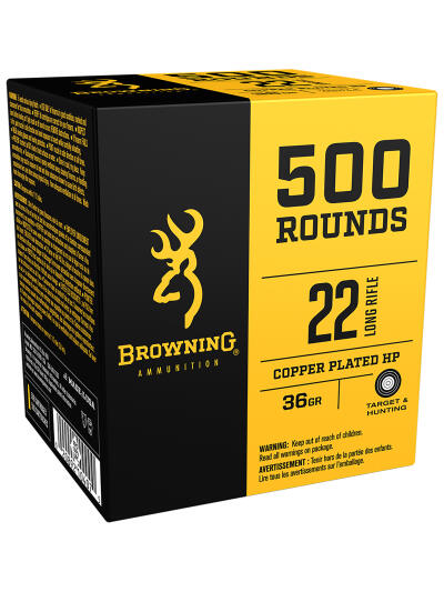 Browning Ammo B194122000 BPR Performance Rimfire  22 LR 36 gr Plated Hollow Point 500 Per Box/ 4 Cs