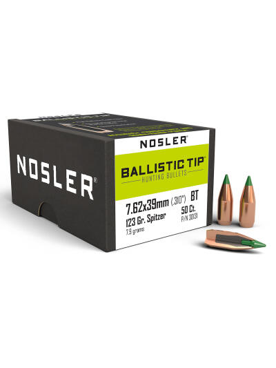 Nosler 30131 Ballistic Tip  7.62x39mm 123gr Spitzer Boat Tail 50/Box