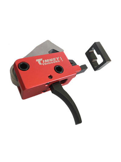 Timney Triggers 682 PCC Trigger  Two-Stage Curved Trigger with 2 lbs Draw Weight & Black/Red Finish for AR-Platform