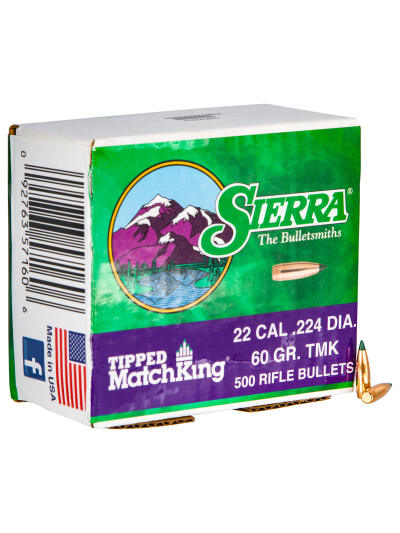 Sierra 7160C Tipped MatchKing  22Cal 60gr Tipped MatchKing 500/Box