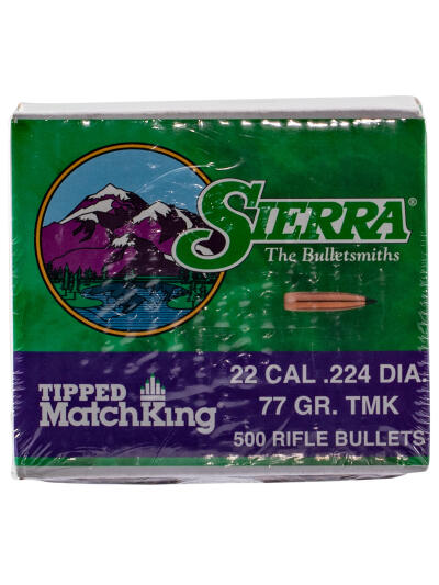 Sierra 7177C Tipped MatchKing  22Cal 77gr Tipped MatchKing 500/Box
