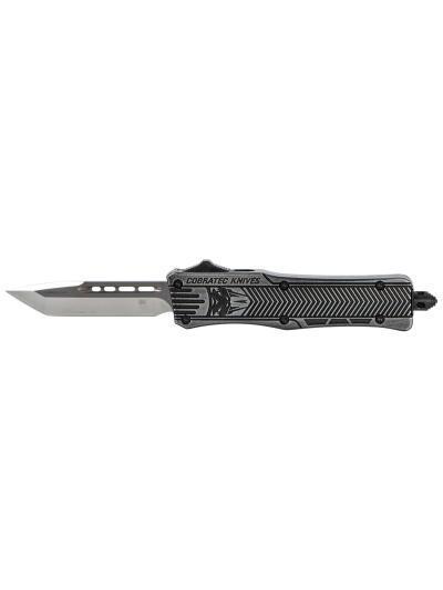 CobraTec Knives SSWCTK1STNS CTK-1  Small 2.75" OTF Tanto Plain D2 Steel Blade/Black Stonewashed Aluminum Handle Features Glass Breaker Includes Pocket Clip