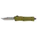 CobraTec Knives SODCTK1STNS CTK-1  Small 2.75" OTF Tanto Plain D2 Steel Blade/OD Green Aluminum Handle Features Glass Breaker Includes Pocket Clip