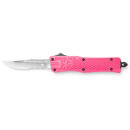CobraTec Knives SPKCTK1SDS CTK-1  Small 2.75" OTF Drop Point Part Serrated D2 Steel Blade/ Pink Aluminum Handle Features Glass Breaker Includes Pocket Clip