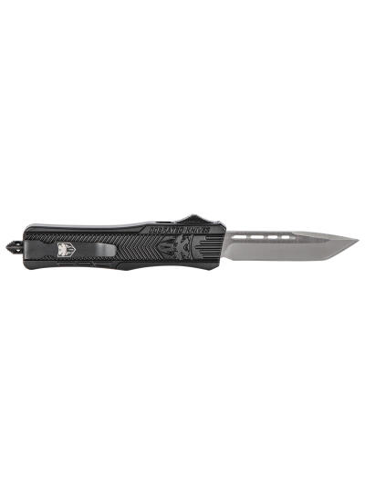 CobraTec Knives MBSTK1MTNS CTK-1  Medium 3" OTF Tanto Plain D2 Steel Blade/Black Aluminum Handle Features Glass Breaker Includes Pocket Clip