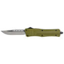 CobraTec Knives MODCTK1MDNS CTK-1  Medium 3" OTF Drop Point Plain D2 Steel Blade/OD Green Aluminum Handle Features Glass Breaker Includes Pocket Clip