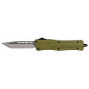 CobraTec Knives MODCTK1MTNS CTK-1  Medium 3" OTF Tanto Plain D2 Steel Blade/OD Green Aluminum Handle Features Glass Breaker Includes Pocket Clip