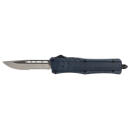 CobraTec Knives MNYCTK1MDS CTK-1  Medium 3" OTF Drop Point Part Serrated D2 Steel Blade/NYPD Blue Aluminum Handle Features Glass Breaker Includes Pocket Clip