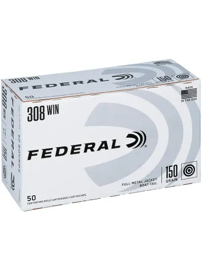FEDERAL 308 WIN 150GR FMJ-BT 50RD/BX 5BX/CS