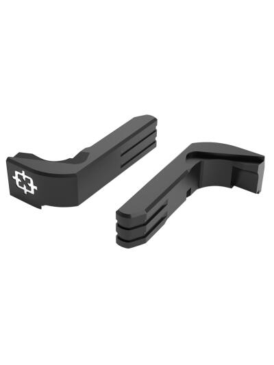 Cross Armory CRGMCBK Mag Catch  Extended Compatible w/Glock Gen1-3/P80 Black Anodized Aluminum