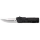 CobraTec Knives BCTLWDNS Lightweight  3.25" OTF Drop Point Plain D2 Steel Blade/Black Aluminum Handle Includes Pocket Clip