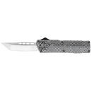 CobraTec Knives CFCTLWTNS Lightweight  3.25" OTF Tanto Plain D2 Steel Blade/Carbon Fiber Aluminum Handle Includes Pocket Clip