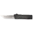 CobraTec Knives SWCTLWTNS Lightweight  3.25" OTF Tanto Plain D2 Steel Blade/Stonewashed Aluminum Handle Includes Pocket Clip