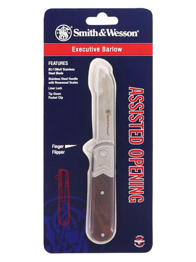 S&W KNIFE ROSEWOOD EXECUTIVE - BARLOW 2.75" FOLDING BLADE