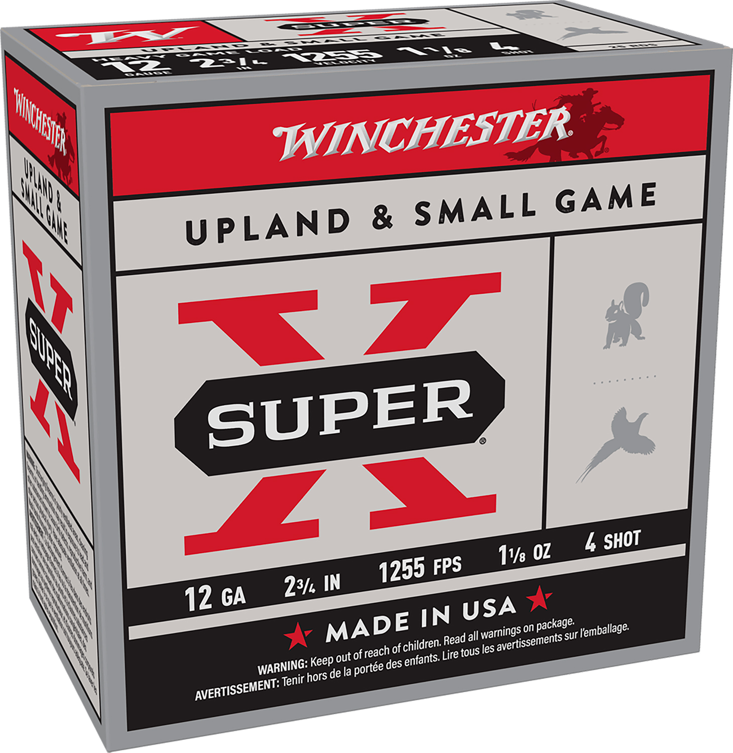 Winchester Ammo XU12H4 Super X Heavy Game Load 12Gauge 2.75" 1 1/8oz 4Shot 25 Per Box/10 Case