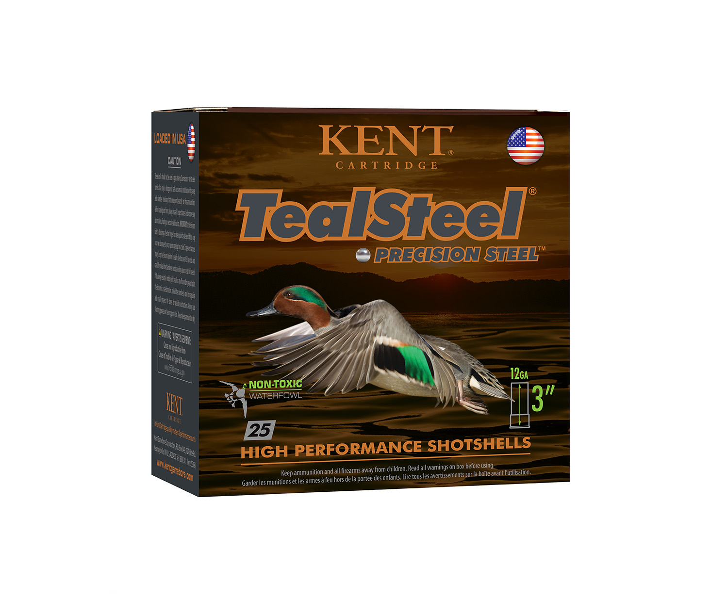 Kent Cartridge KTS123365 TealSteel Precision Steel 12Gauge 3" 1 1/4oz 5Shot 25 Per Box/10 Case