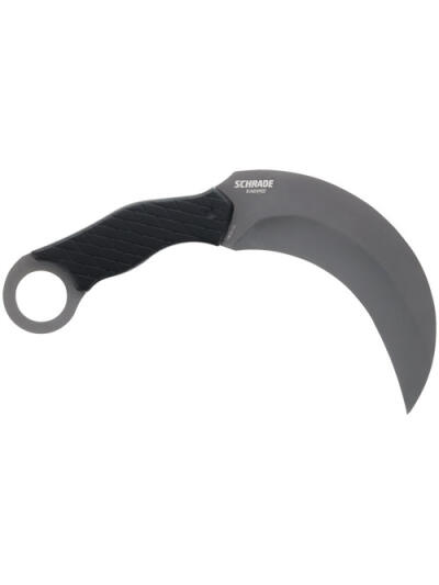 SCHRADE KNIFE BONEYARD 5.2" - FIXED KARAMBIT MATTE SS/BLACK