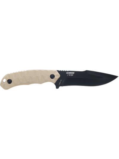SCHRADE KNIFE I-BEAM 5" FIXED - AUS-8 BLACK/FDE G10 HANDLE
