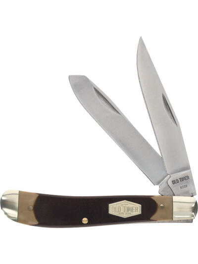 OLD TIMER KNIFE GUNSTOCK TRPPR - 2-BLADE 3.1" S/S DELRIN